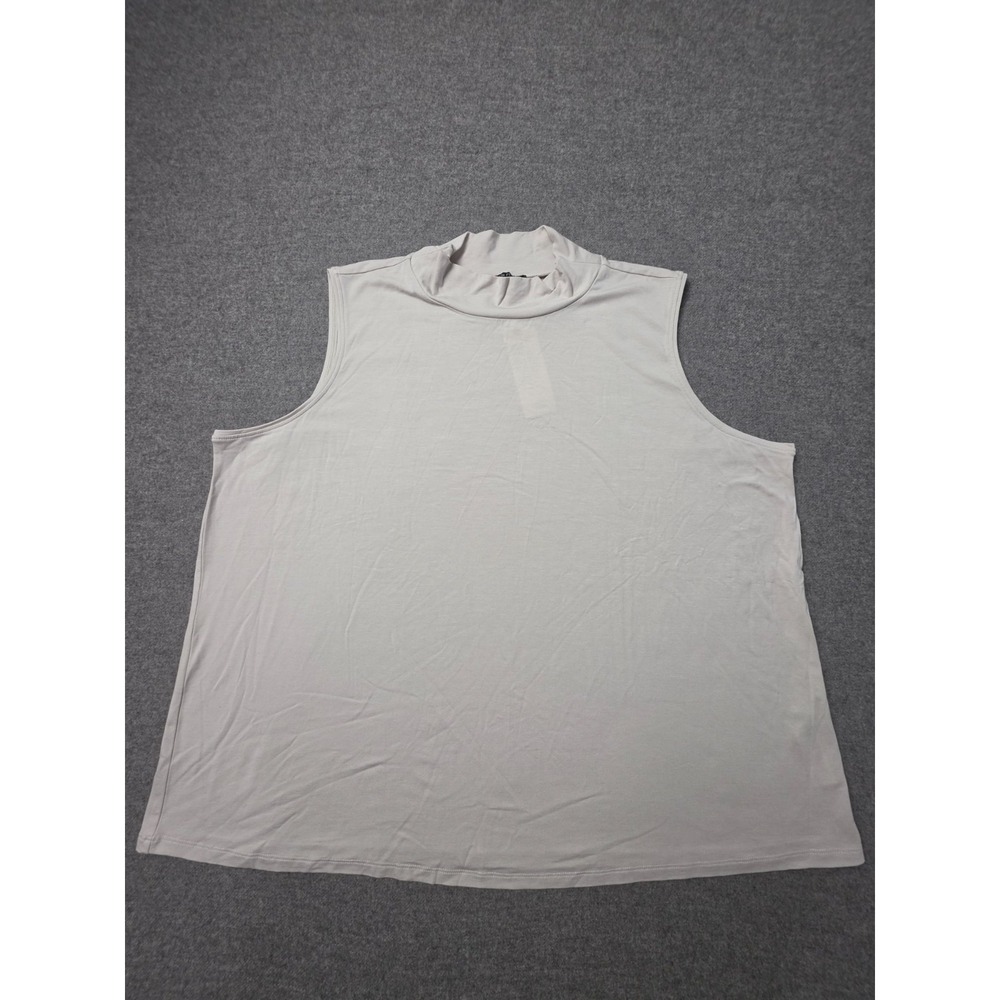 Eileen Fisher Jersey Tank Top Womens 2X Chalk Stretch Mock Neck F1FTE-U4253M